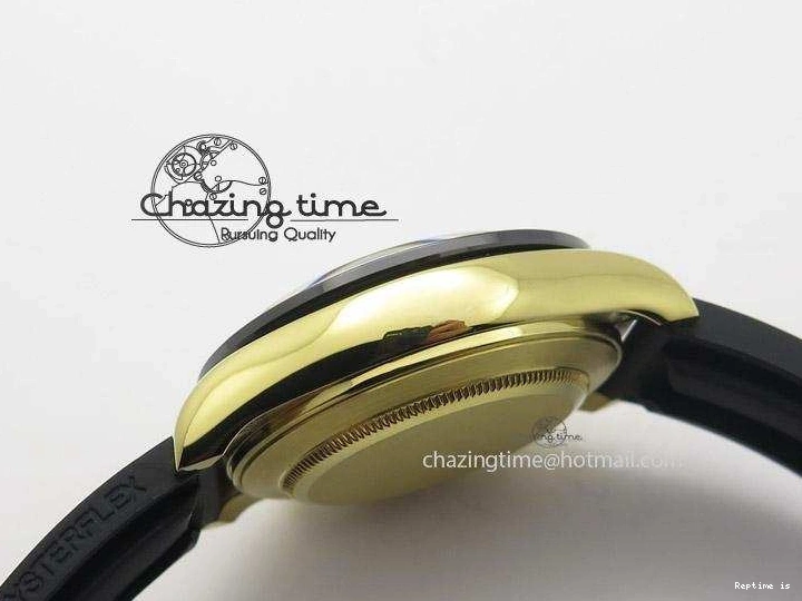 0105 Stylish Daytona YG BP Maker Gold Dial Sticks Markers On Rubber Strap A7750@ 4012